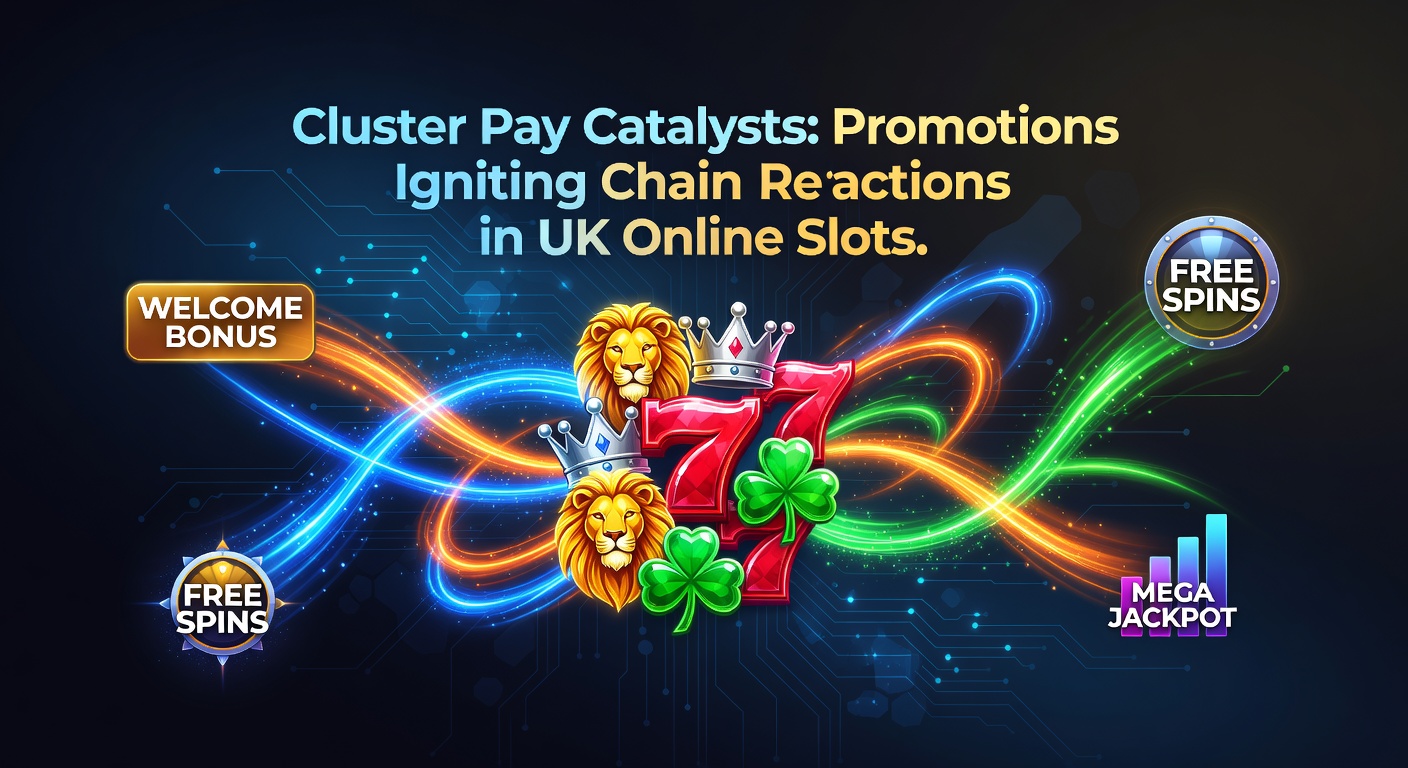Dynamic screenshot of a cluster pay promotion in action, with exploding symbols, multipliers, and free spin counters on a mobile UK slot interface