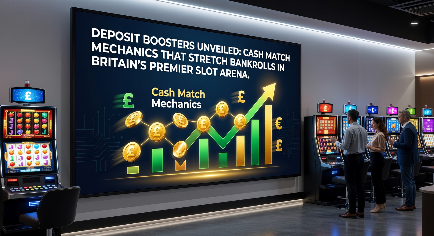 Close-up of a mobile screen displaying a deposit match bonus activation, with slot reels and doubled bankroll figures highlighted in a UK casino app