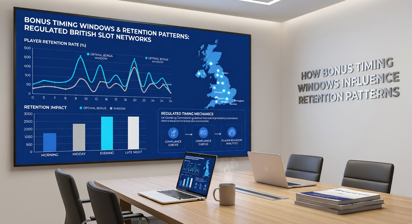 Graph depicting retention curves tied to morning, afternoon, and evening bonus activation windows on UK slot platforms