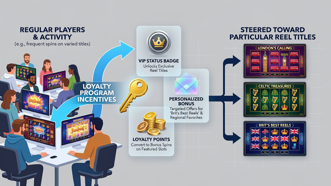 Player dashboard highlighting exclusive loyalty rewards for selected slot titles on a mobile UK casino app